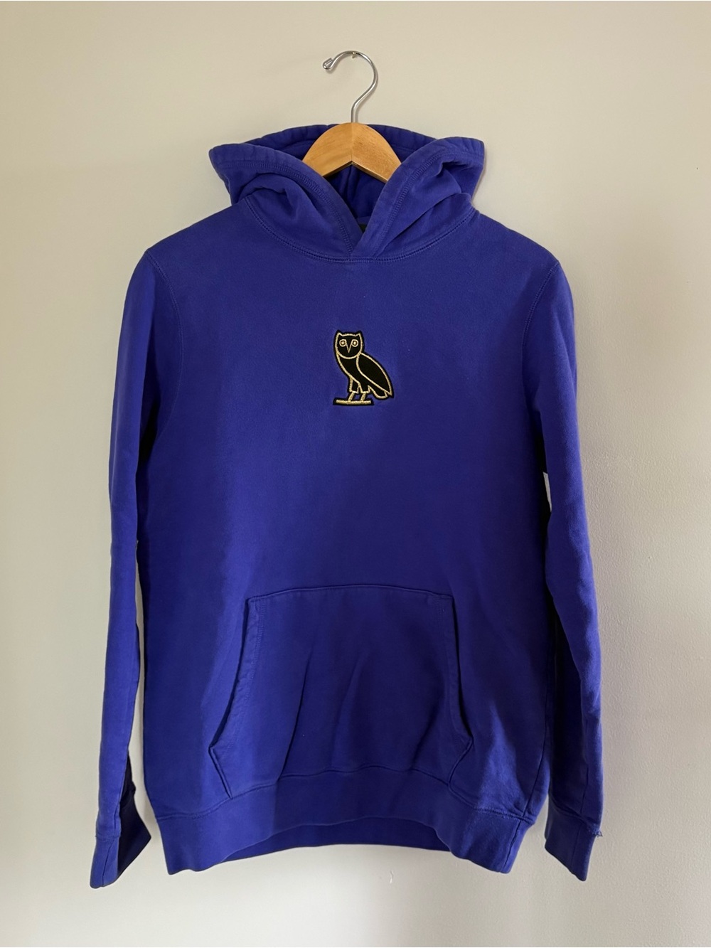 OVO Purple Pullover Hoodie with Embroidered Gold Owl Made in Canada